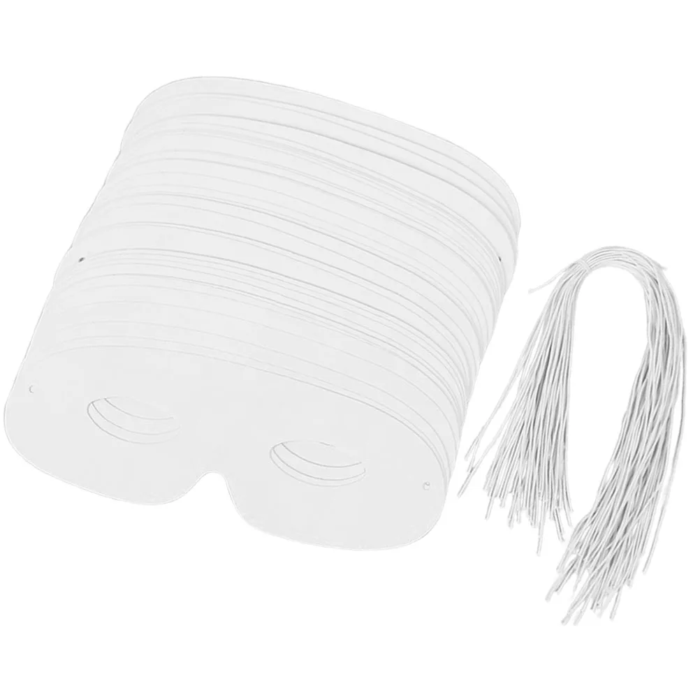 40 Sets DIY White Paper Pulp Masks Personality Blank Hand Painted Masks Carnival Party Cosplay Costume Masquerade Cosplay Props party masks masquerade mask