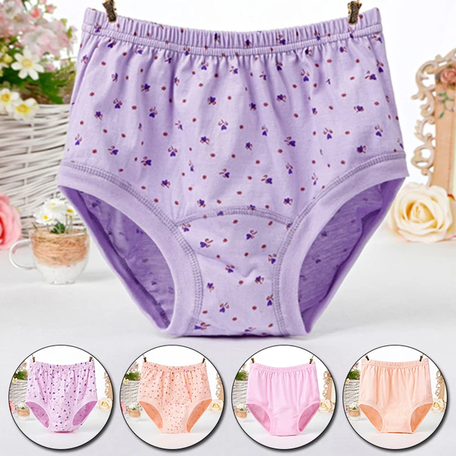 Middle-aged And Elderly Women Panty Underwear Female Breathable Cotton  Panties High Waist Mother Grandmother Brief Underpants - AliExpress