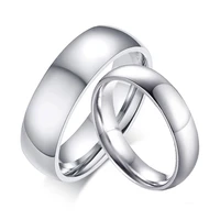 Smooth Titanium Steel Couple Rings for Men 4mm 6mm Classic Ladies Wedding Engagement Jewelry Anniversary Women Christmas Gifts 1