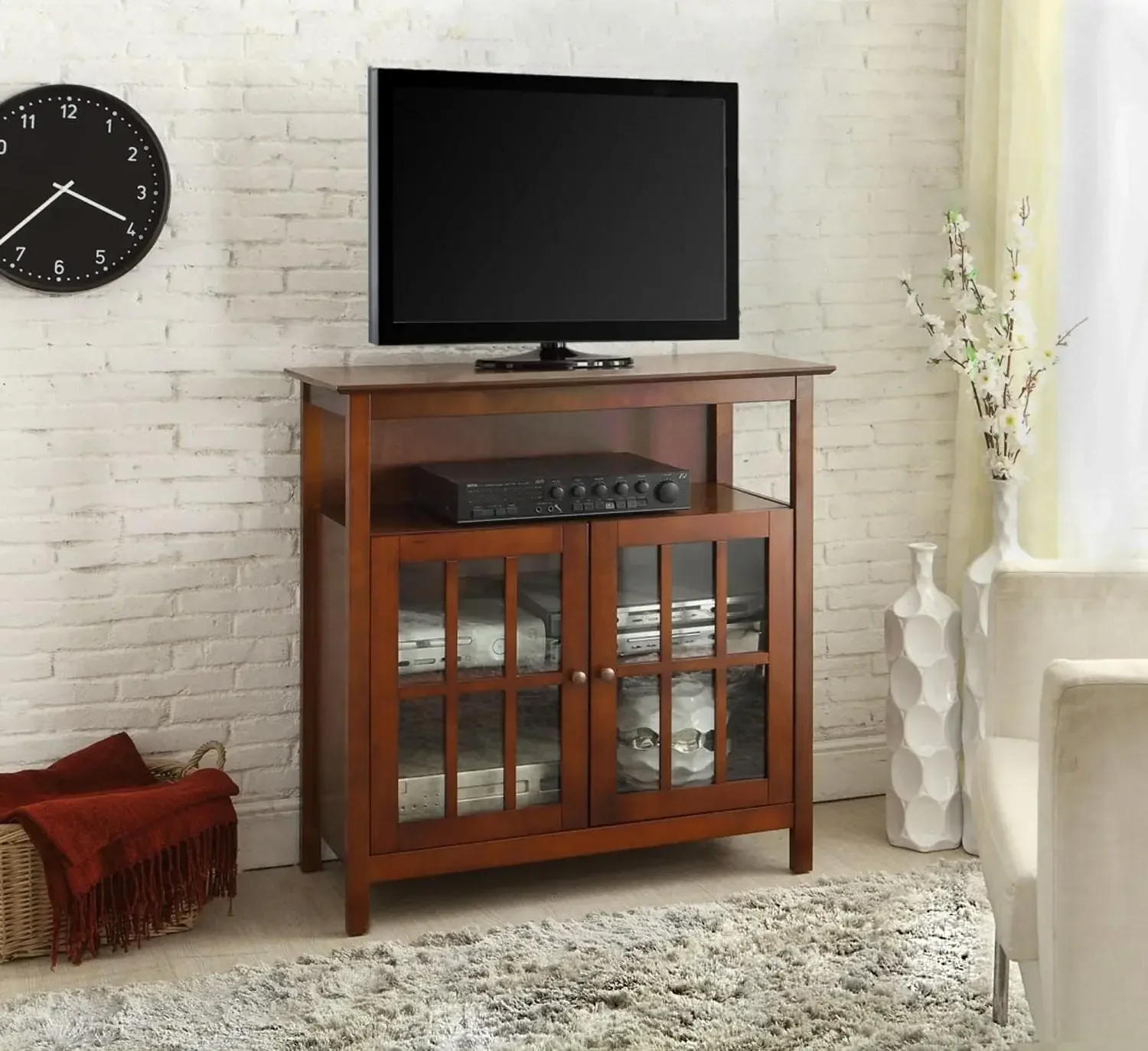 NEW-Big Sur Highboy TV Stand with Storage Cabinets Home_Furniture_and_Decor