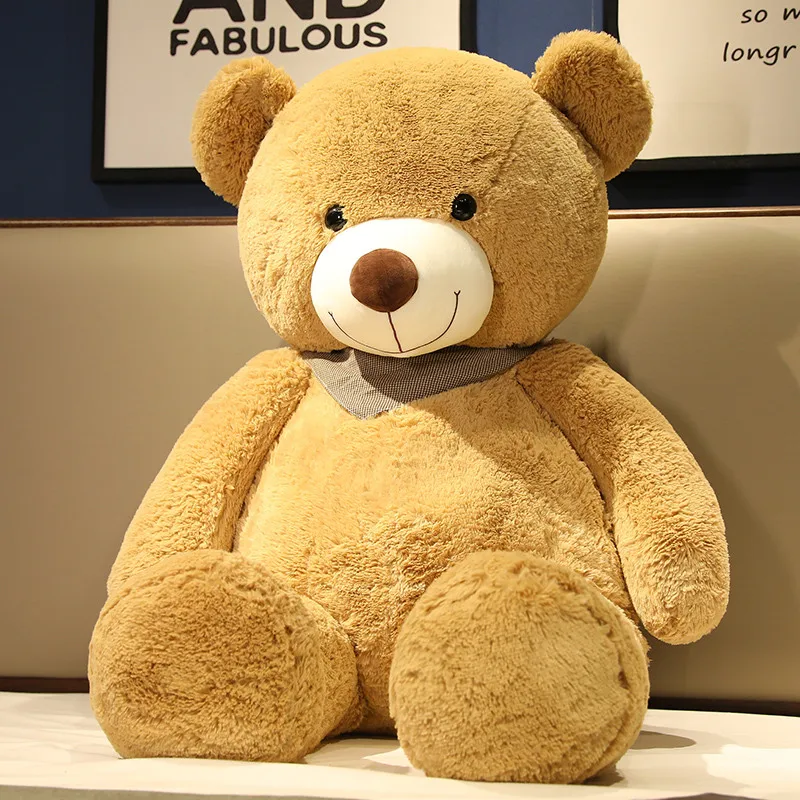 

New Hot High Quality Giant Teddy Bear With Scarf Stuffed Animals Plush Toy Sleeping Pillow Wedding Gifts Room Decor