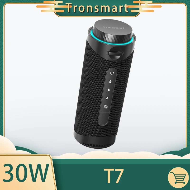 Tronsmart-T7 Alto-falante Bluetooth com luzes LED, SoundPulse, TWS, ATS2853, IPX7, impermeável, equalizadores personalizados, 30W
