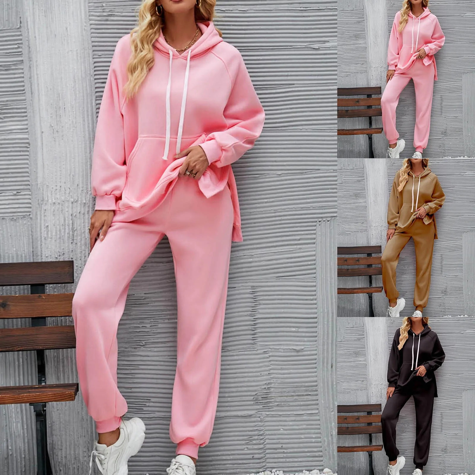 

Loose Hooded Top Long Sleeve Sweatshirt Set Interview Clothes Girls