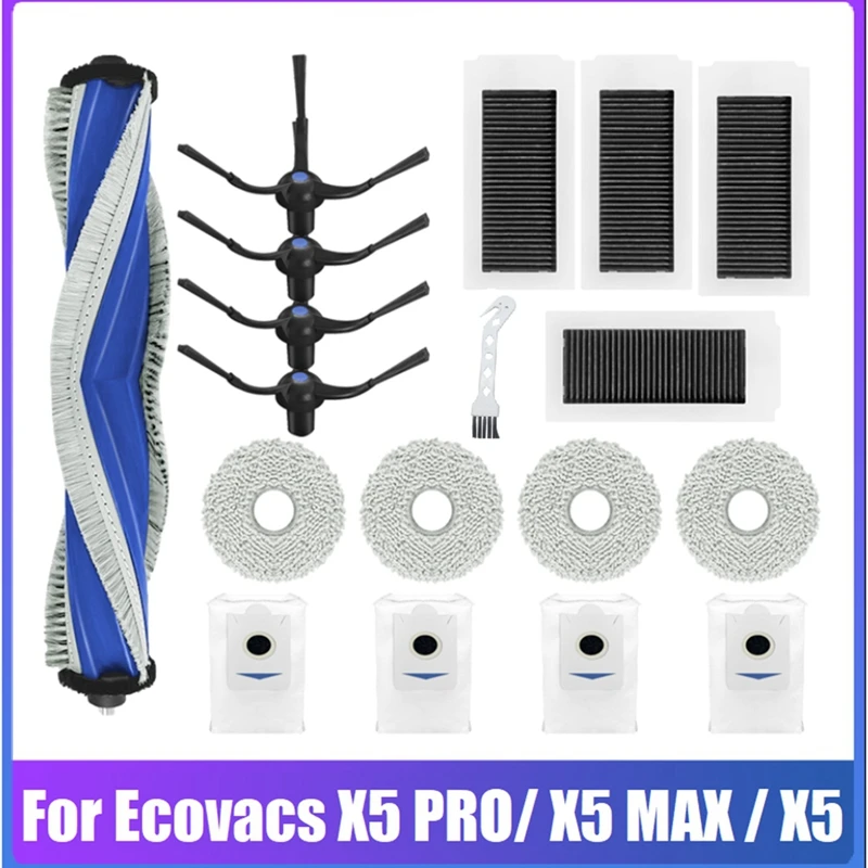 

Аксессуары для робота-пылесоса Ecovacs DEEBOT X5 Pro/ X5 MAX/X5, роликовая боковая щетка, HEPA фильтр, Швабра, тканевый мешок для пыли