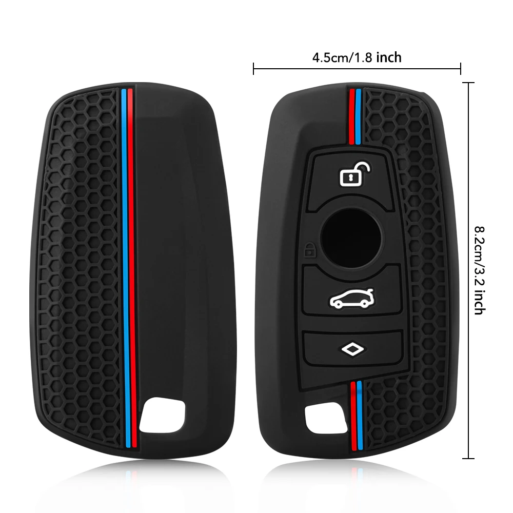 Premium Silicone Car Key Cover - Protective Remote Fob Shell Jacket with 3 Buttons
