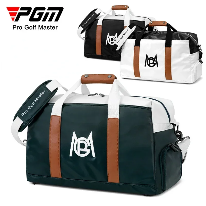 pgm-men-women-golf-clothing-bag-pu-lightweight-waterproof-travel-carrying-bag-independent-shoe-bag-ywb043