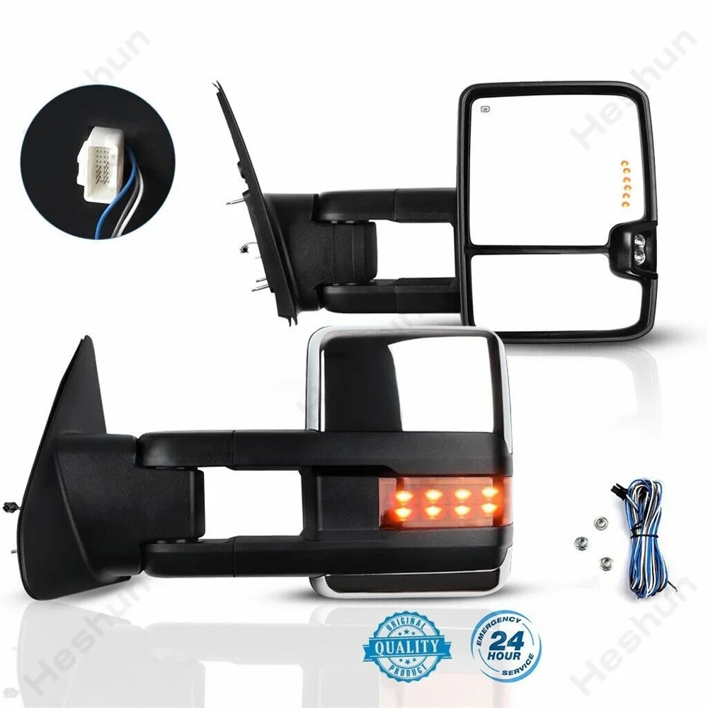 Toyota Tundra 2007-2021 Power Folding Tow Mirrors LED Lights