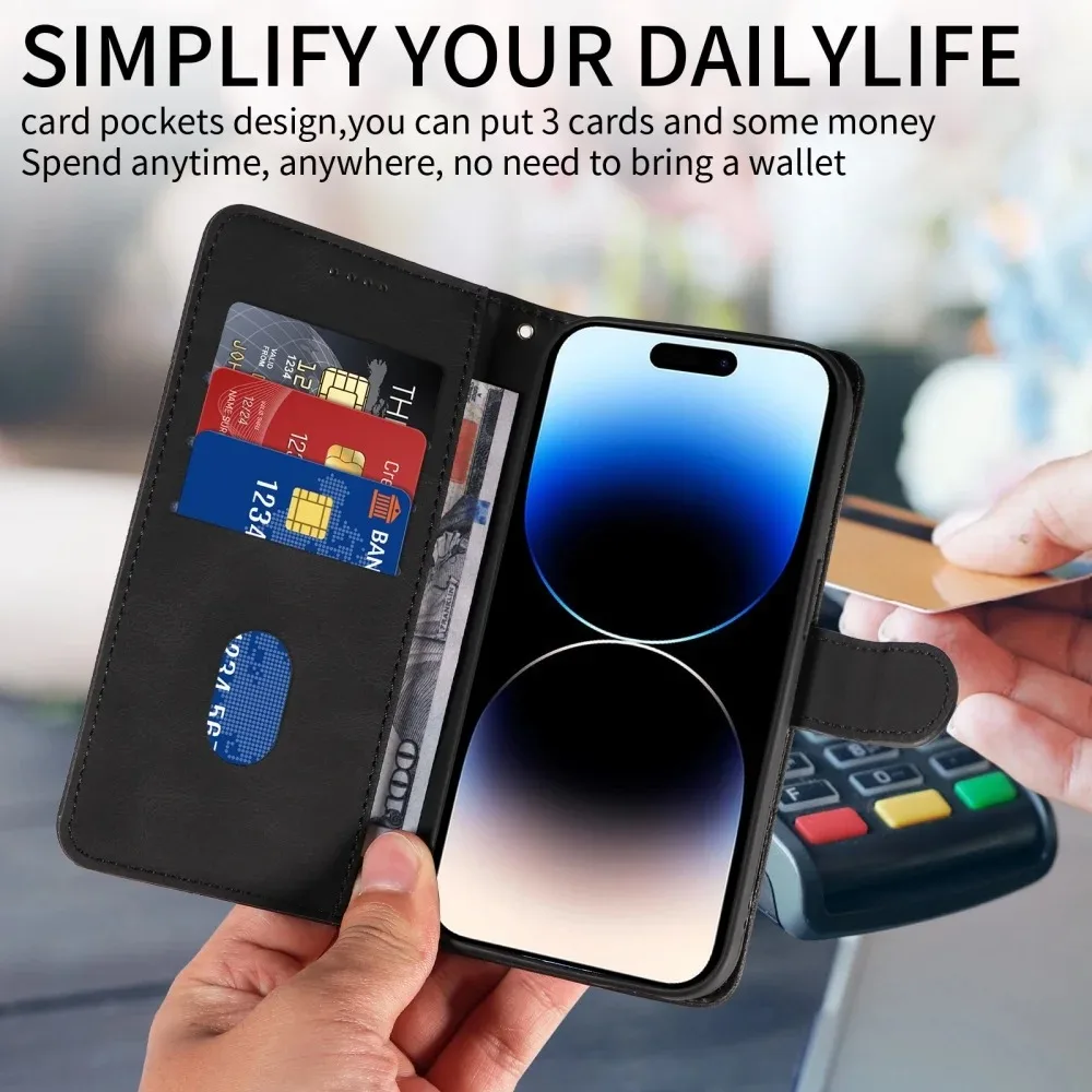 Luxury Leather Wallet Flip Case | Premium Kickstand Book Phone Cover