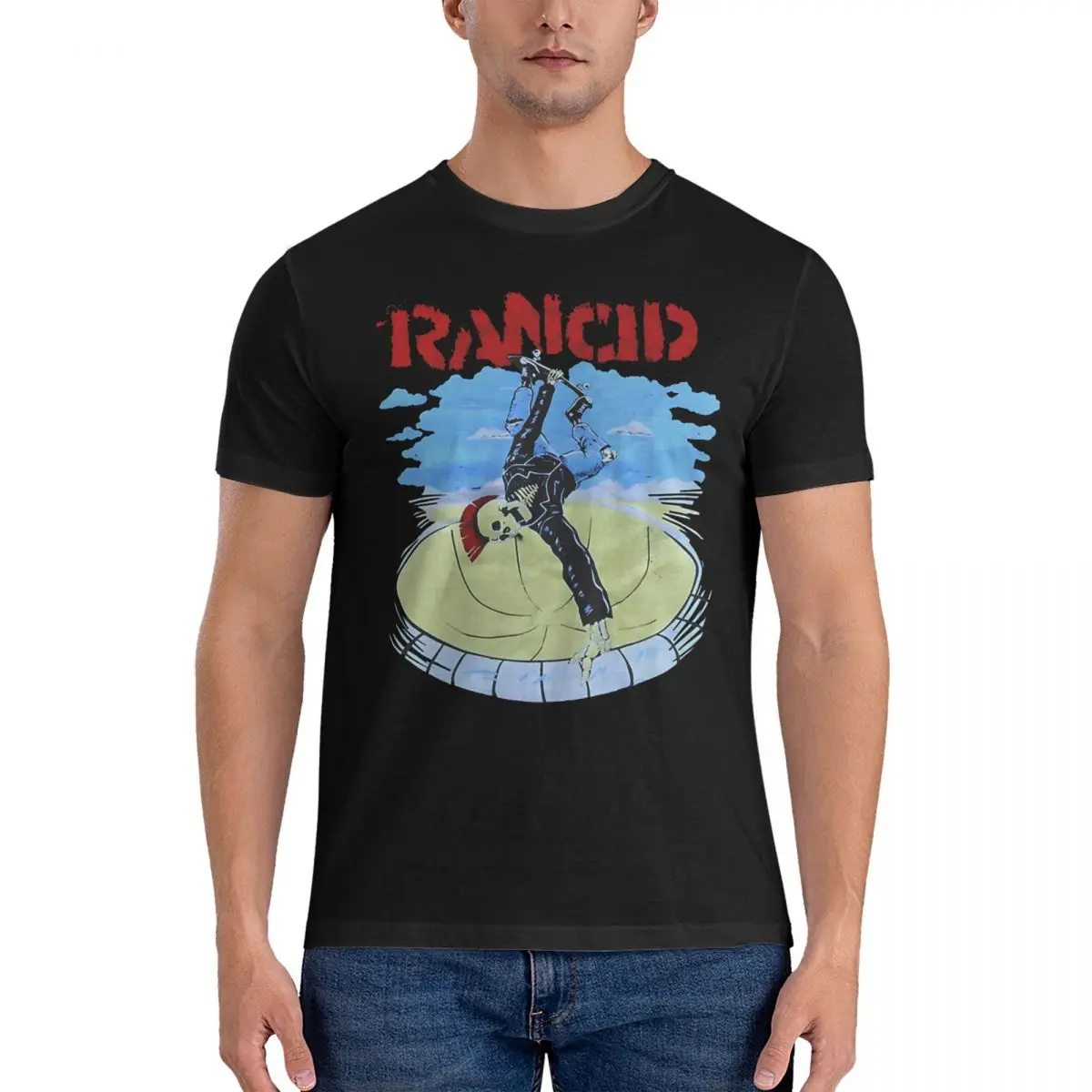 

Оригинальные мужские футболки Rancid, футболки для отдыха с коротким рукавом и круглым вырезом, футболка из чистого хлопка, одежда для вечеринки