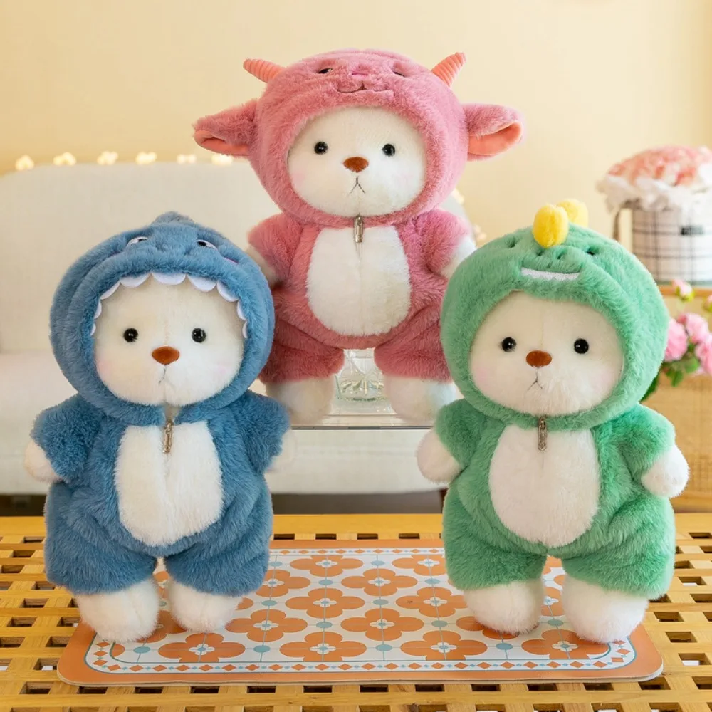 

Plush Toys Bear Doll in Drag Joint Stuffed Animal Dinosaur Kawaii Bear in Clothes Plush Soft Doll Bear