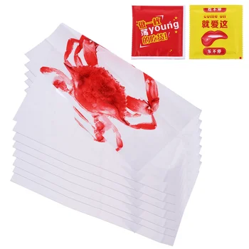 플라스틱 민소매 앞치마, 휴대용 그릴 일회용 랍스터 게, 레스토랑 냄비 턱받이, 100 개