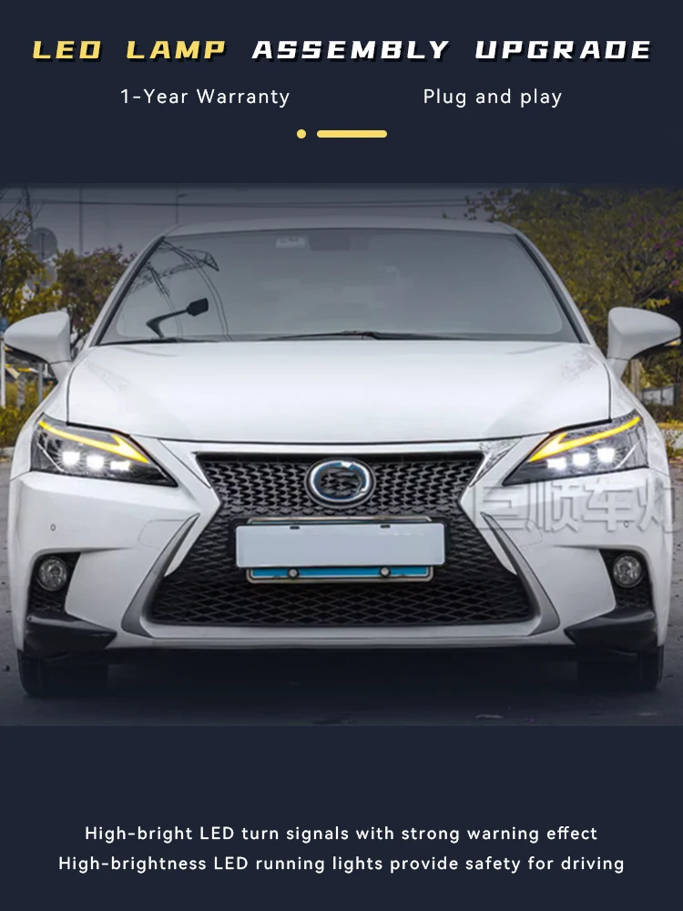 CT200 (2013-2017) LEDヘッドライト　レクサス Pair LED Headlight For Lexus CT200h CT200 2013-2017 DRL