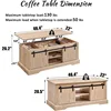 A 46 "recessed lift top coffee table with sliding doors, with adjustable storage racks and hidden compartments 2