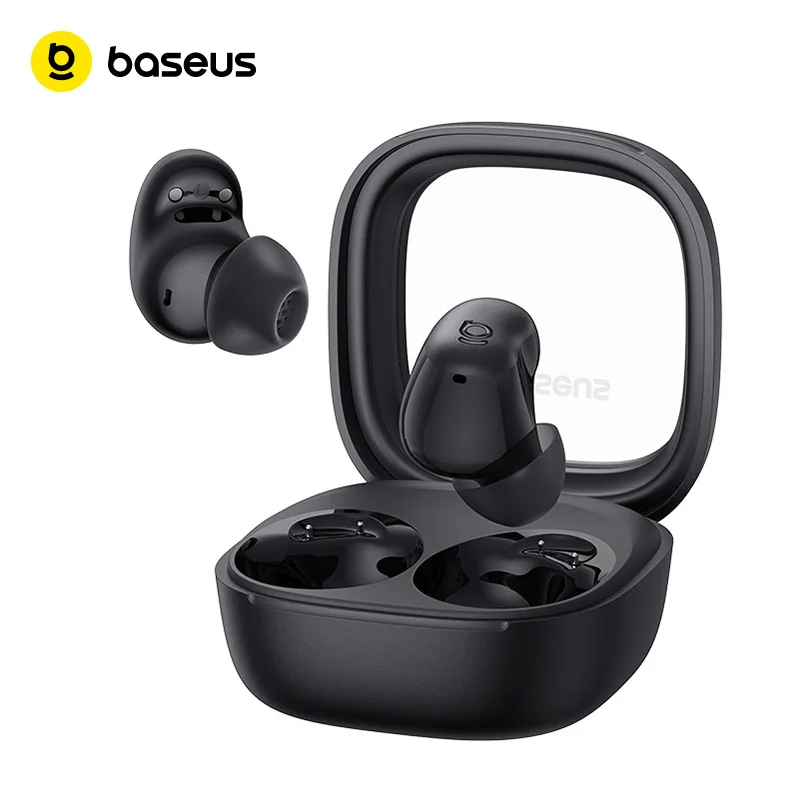 Baseus Bass WM02s אוזניות אלחוטיות Bluetooth 6.0 TWS אוזניות מיני וקומפקטיות נוחות ללבישה, 36 שעות חיי סוללה ארוכים IPX5