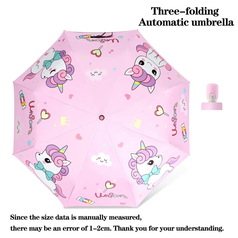 Automatic Umbrella Automatic Umbrella dinosaur astronaut unicorn Umbrella Windproof Folding Shade Reflective Stripe Design Lovely gift