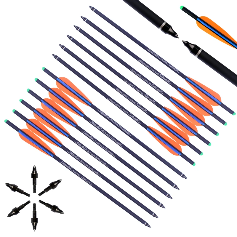 

12Pc 16/20 Inch Crossbow Bolt Archery Carbon Arrows for Bow Hunting
