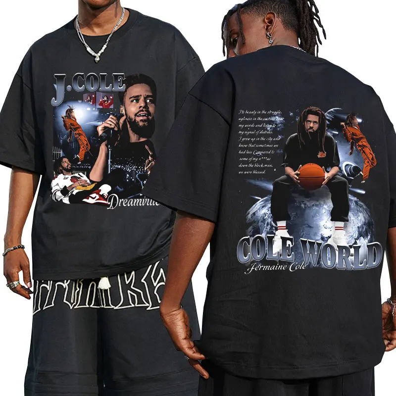 

Rapper J Cole World Graphic T Shirts Men Women's Summer Fashion Oversized Short Sleeve T Shirt Hip Hop Streetwear T-shirt Tops