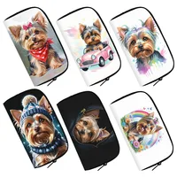 Watercolor Yorkshire Terrier Wallets Yorkie Mom ID Credit Card Holder Money Bags Earphone Storage Bag Long Wallet Small Clutch 1
