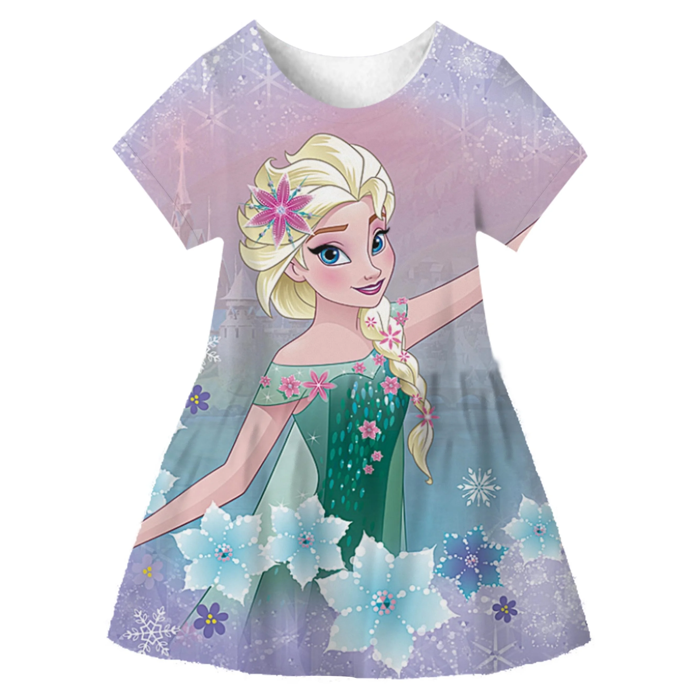 Summer Frozen 2 Girls Dress Bambini Casual Elsa Dresses Fashion Girls Cartoon Lovely Evening Carnival Role-Play Gonne Abbigliamento