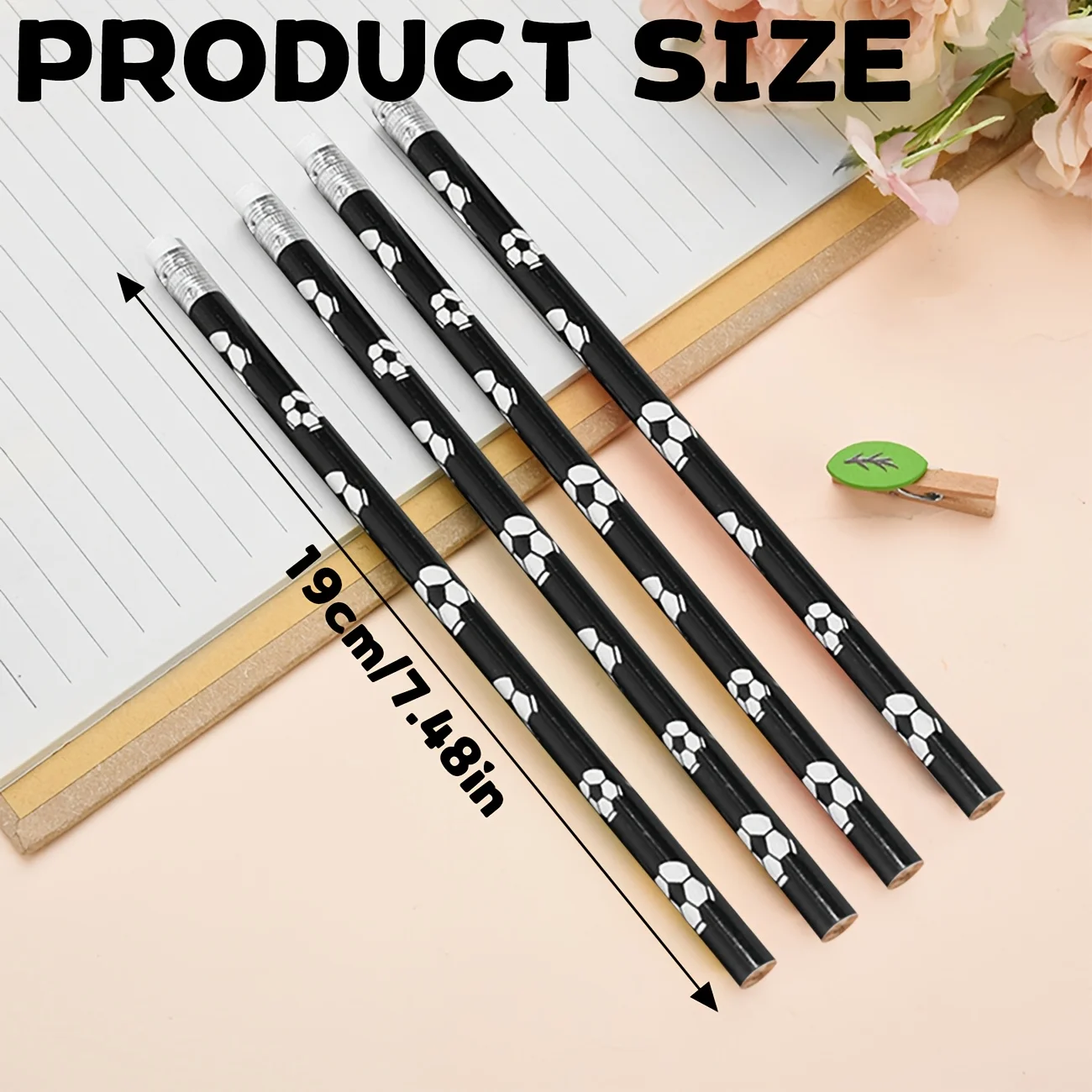 Matite a tema calcistico da 10/20/30 pezzi con gomme per cancellare, con squisiti disegni a tema calcio, matite in legno resistenti - immagine 6