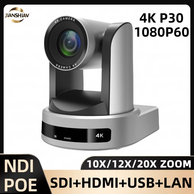 4K/1080P NDI PTZ Camera Ai Tracking Conference Camera Ptz Video SDI HDMI USB POE Live Streaming for Video Confere Church