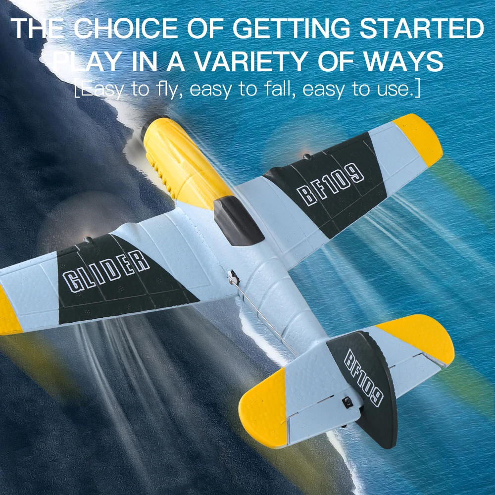 

BF109 RC Airplane 2.4G 3CH Wingspan Foam Plane Fighter Fixed-wing Mini Model RTF EPP Aircraft Stabilization System Kids Toys