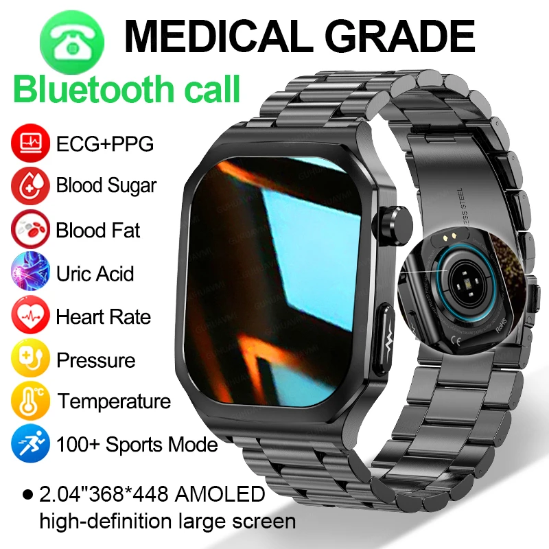 2024 Nuovo Ecg + Ppg Smart Watch Uomo Ipertensione Iperglicemia Iperlipidemia Cardiofrequenzimetro Sano Smartwatch Per Xiaomi Ios