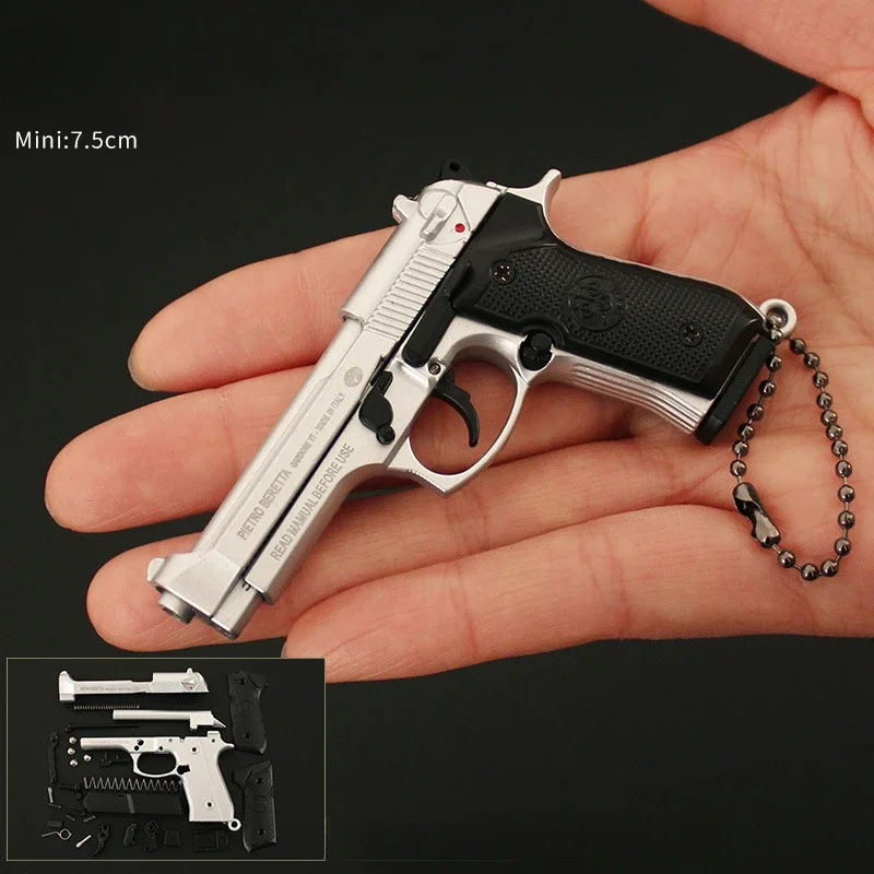 

1:3 Beretta 92F модель пистолета металлическая съемная сборная мини игрушечная пушка брелок Подвеска из сплава пистолет искусственный пистолет подарок для мальчиков