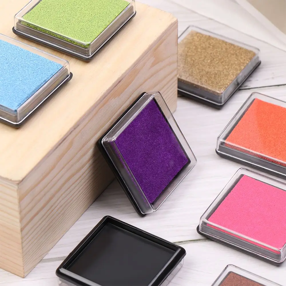 Multi-Color Art Decor Scrapbooking Ink Pad - Square Fingerprint Stamp Pads for Office & School Supplies