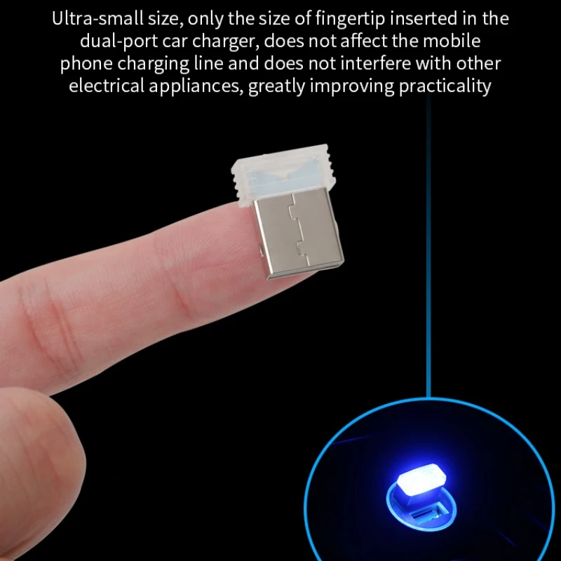 Compact USB LED Car Interior Atmosphere Light - Colorful Decorative Lamp and Emergency Lighting Accessory