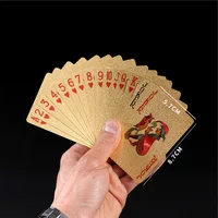 24K Gold Waterproof Playing Cards Plastic Poker Game PET Table Games Halloween Christmas Family Game Nights Board Game Gift - Image 2