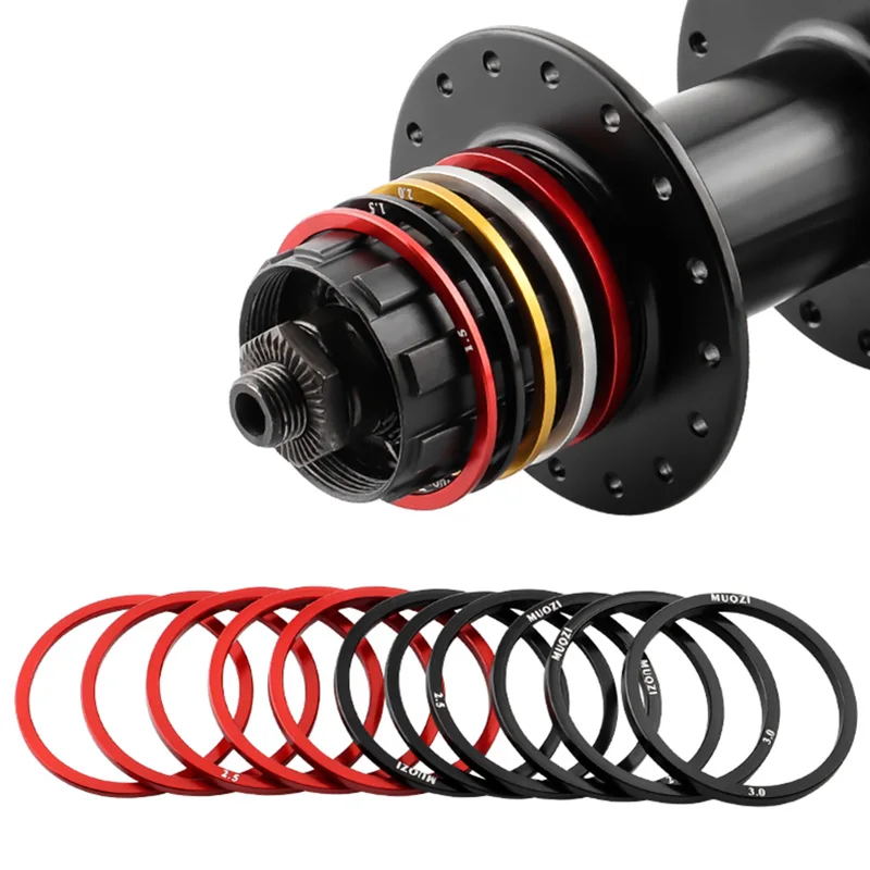Bicycle Bottom Bracket 5PCS Bottom Bracket Spacer 1.5/2/2.5/3mm Bike Bottom Bracket Adjust Shim Cassette Washer Gasket Cycling Accessories