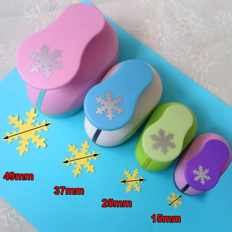 4pcs 2 1.5 1 5/8 Snowflake Flower Heart Craft Punch Hole Paper Cutter  Scrapbooking School Paper Puncher EVA Embossing Tool