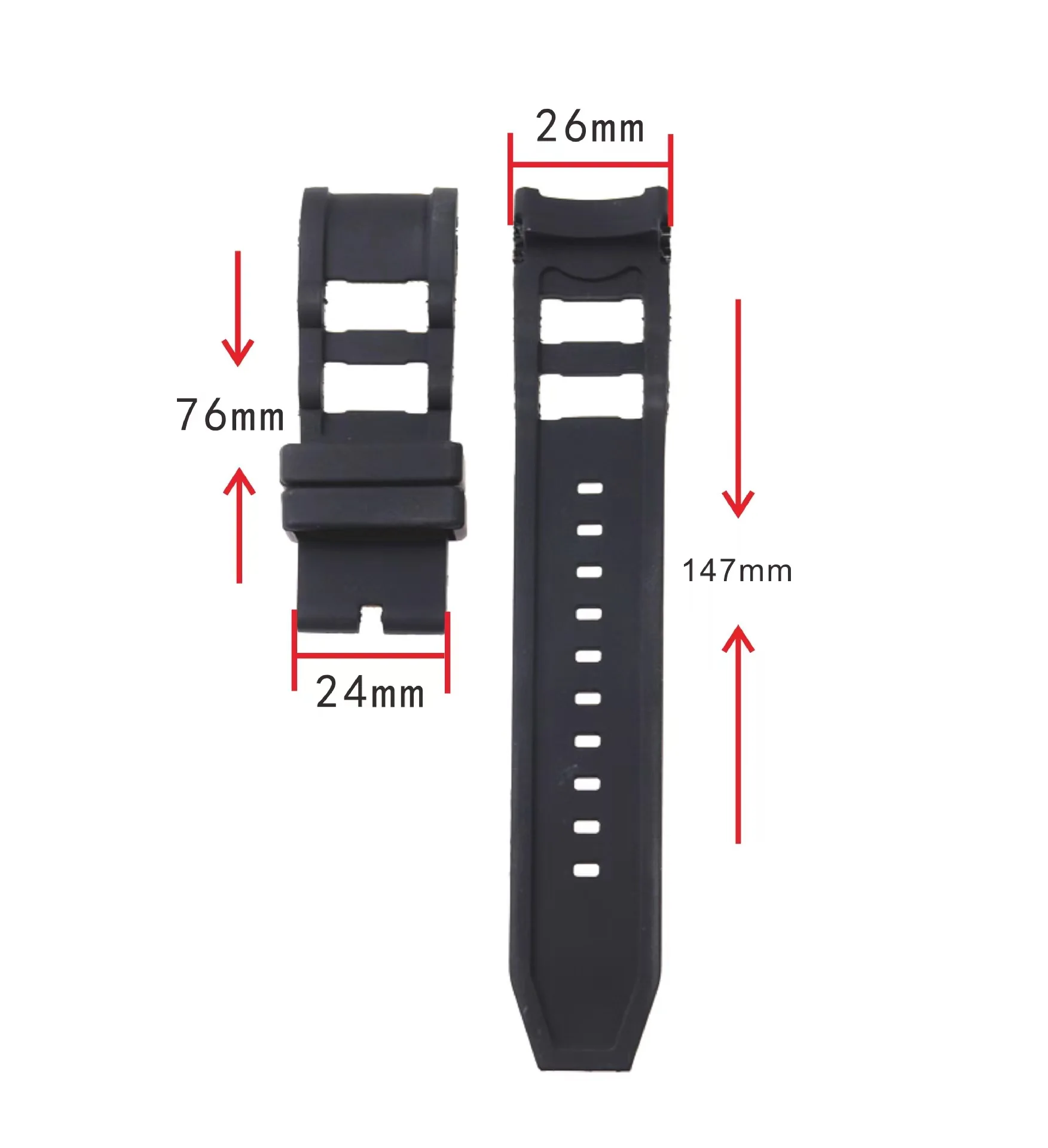 

Силиконовая лента, черная Применимая лента для часов, 26 мм, водонепроницаемая Спортивная сменная лента для браслета, аксессуар