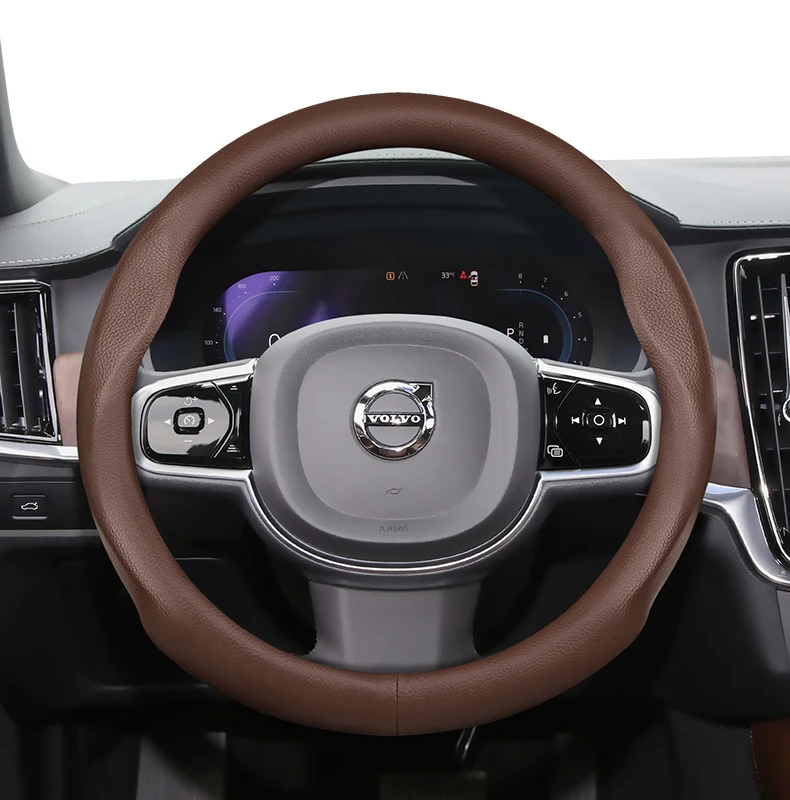 Passend für Volvo Ultradünner, atmungsaktiver Leder-Lenkradbezug, geeignet für V40 V70 S60 C30 S40 S90 Xc90 Xc70 Xc60 2009 2010 Fh Ex30 S80 Xc40 V60 2020 V90Cc V60Cc Vnr V50 V90 740 940 940 – Detail 15