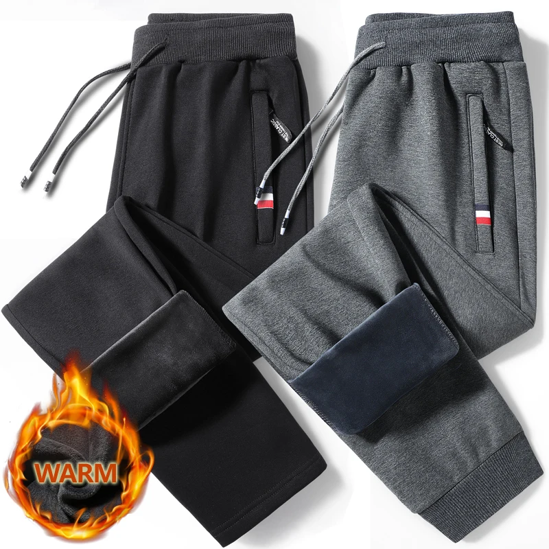 

High Quality Warm Autumn And Winter Men's Cotton Pants Fitness And Sports Bottoms Lined With Plush For Outdoor Warmth M-8XL