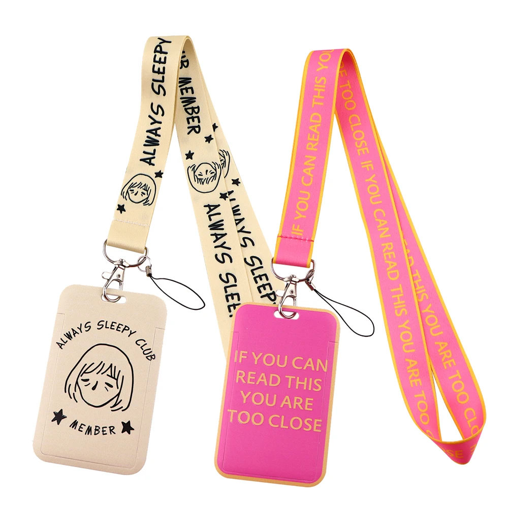 

ZF4985 Neck Strap Lanyards Keychain Badge Holder ID Credit Card Pass Quotations Hang Rope Lanyard for Keys Accessories Gifts
