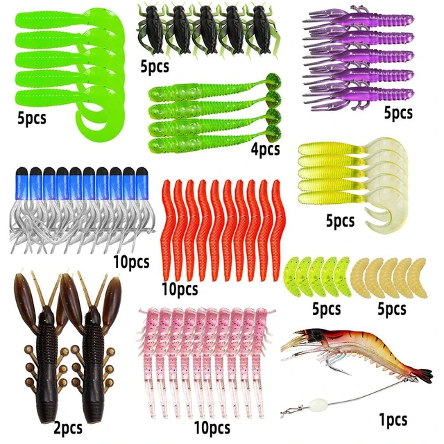 301PCS Fishing Lures Tackle Box Bass Fishing Baits Including Kit