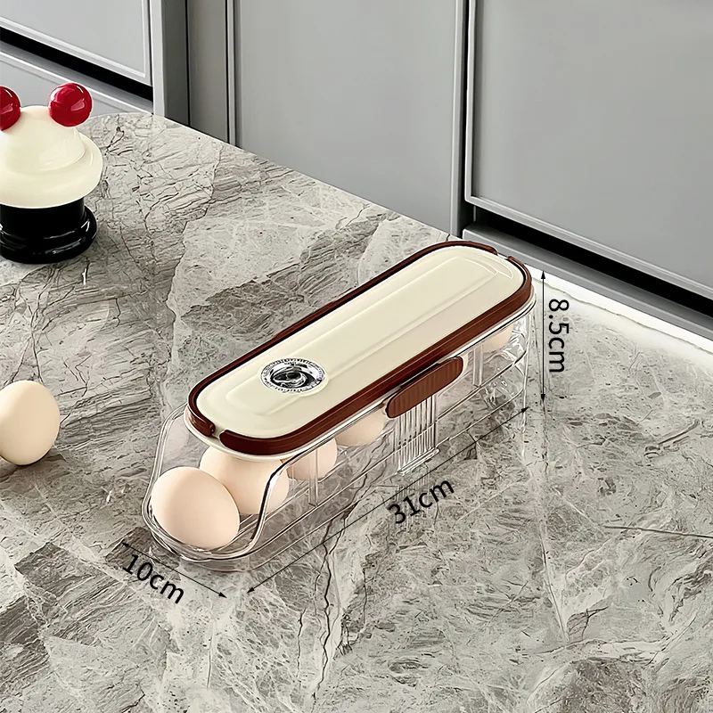 1 pcs egg storage box automatic rolling refrigerator egg rack storage handheld stackable egg refrigerator side door Storagerack 5