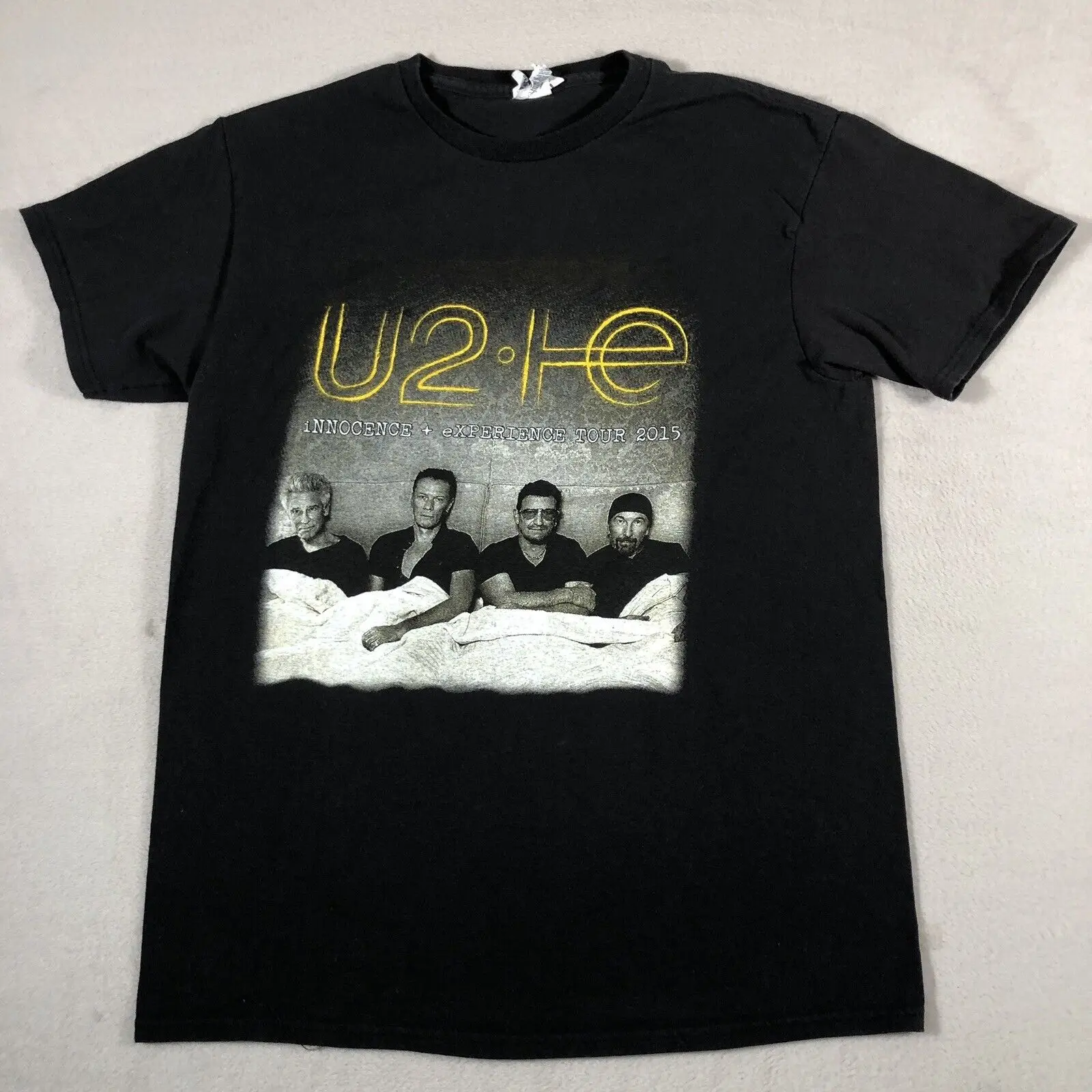 U2 Innocence + Experience Shirt Adult Medium Black Music Concert Tour Mens U6B