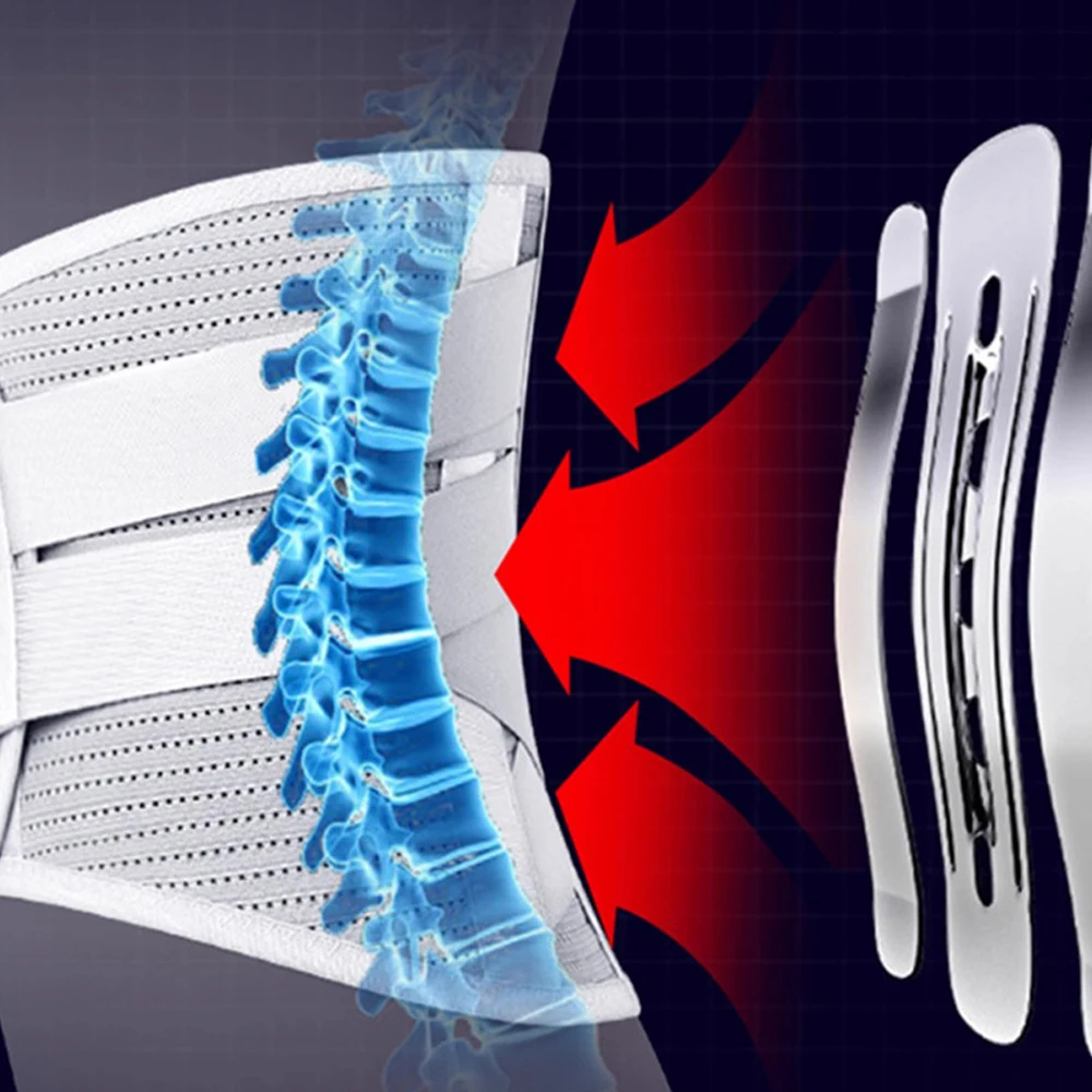 Rückenstütze zur Linderung von Schmerzen im unteren Rückenbereich, Lendenwirbelstützgürtel mit Lendenpolster, ergonomisches Design für Bandscheibenvorfall, Ischias – Detail 6