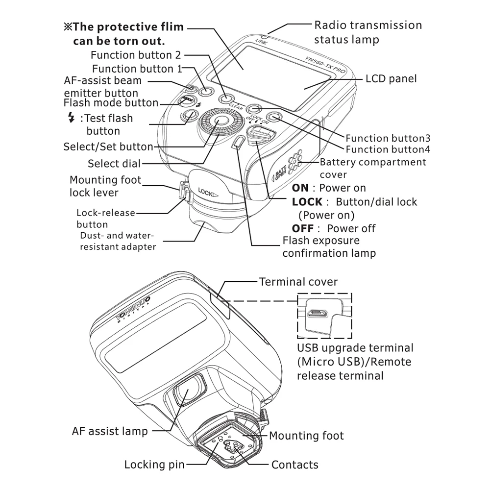YONGNUO YN560-TX PRO 2.4G On-camera Flash Trigger Wireless Transmitter for DSLR