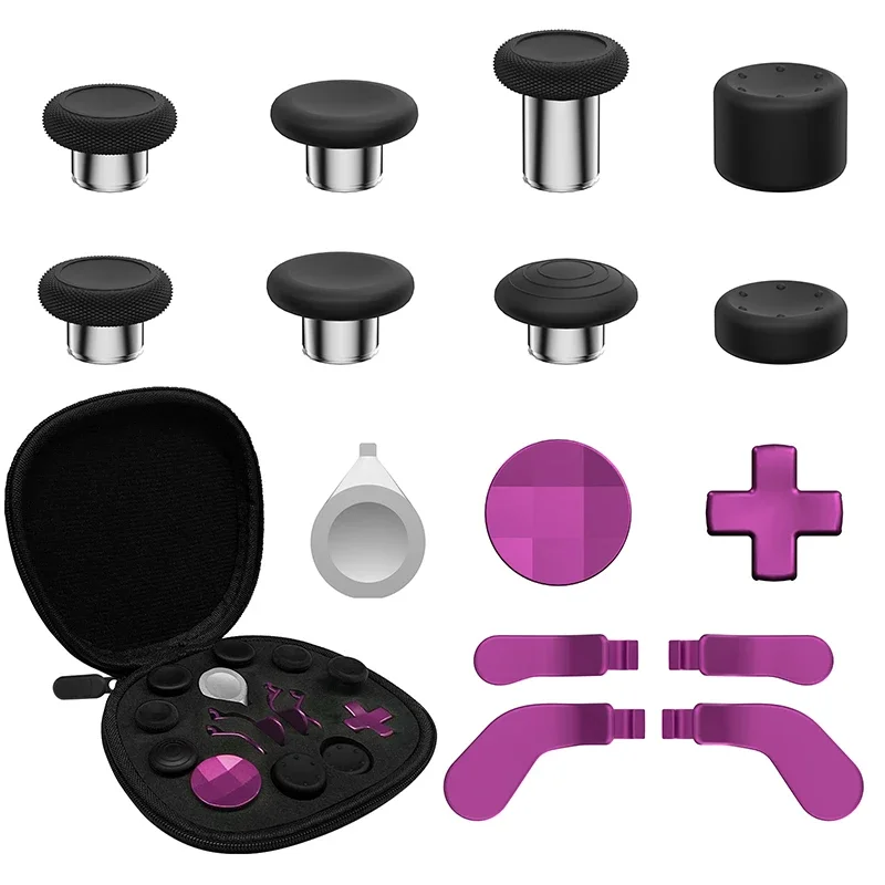 16-in-1 for Xbox One Elite Series 2 Controller Accessory Kit Metal D-Keys Trigger Paddles Repair Kit Gamepad Thumbstick Grip