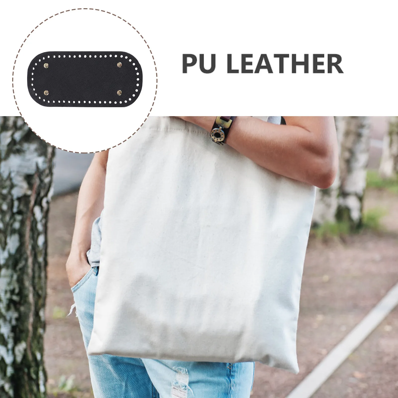 DIY 가방용 타원형 PU 바닥 패드, 코바늘 액세서리, 수제 뜨개질 공예 재료, 보호용 패셔너블 가방 바닥