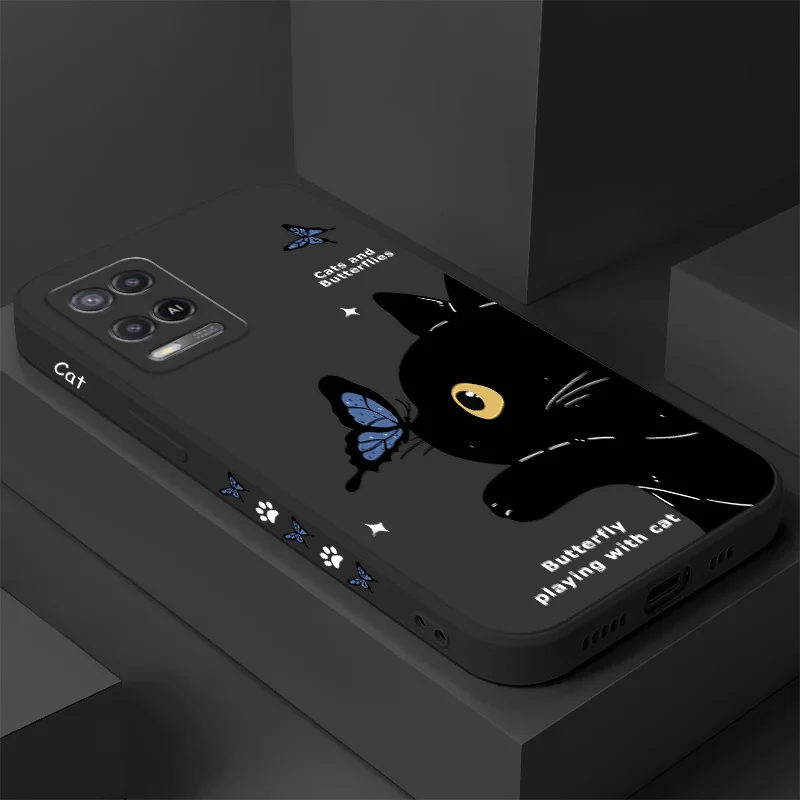Elegant Cat & Butterfly Design Phone Case - Artistic Protective Cover