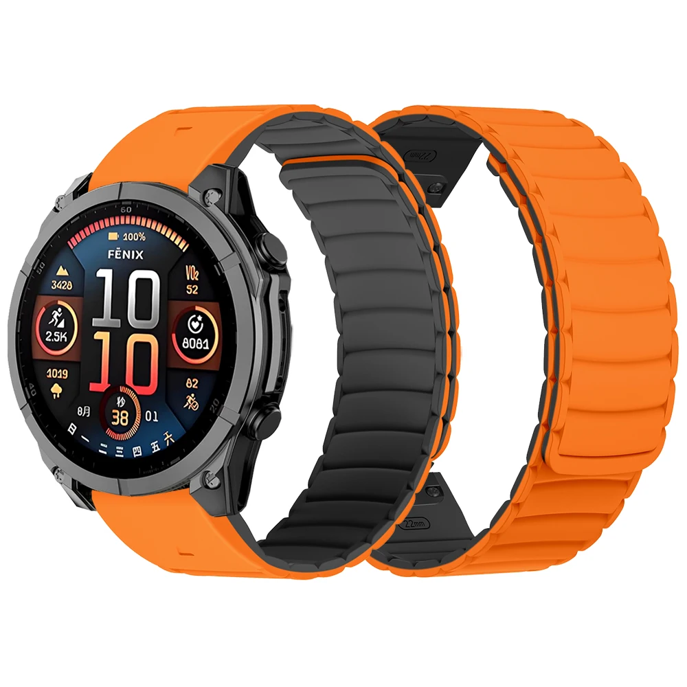 Magnetic Silicone QuickFit Watch Band Strap, 26mm/22mm