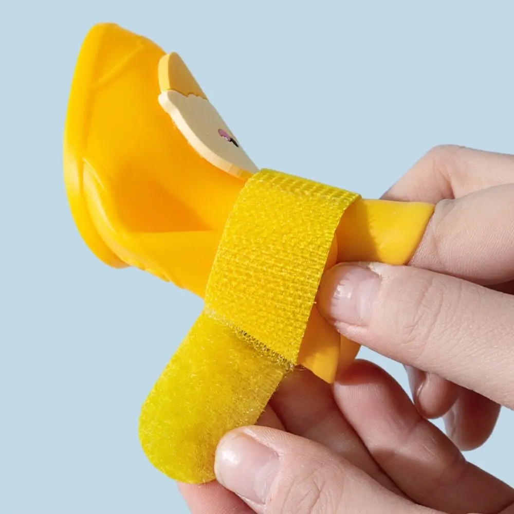 4Pcs/Set Cartoon Cute Pet Silicone Rain Boot Portable Dog Shoes Anti Slip Waterproof Foot Cover Outdoor Pet Paw Protector