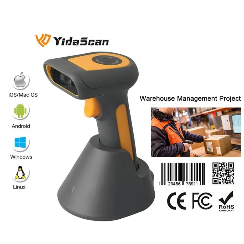 

Устройство для чтения штрих-кодов YidaScan, 4800 мАч, Bluetooth, IP65, 1D/2D/QR
