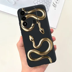 Stylish Candy Painted Soft Silicone Phone Case for Tecno Spark 8C (Black 1760)