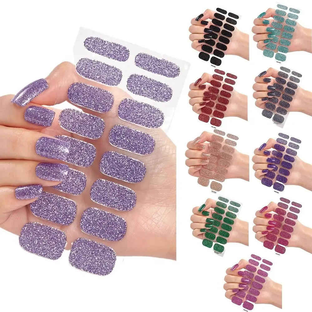1Sheets Strips Gel Nail Stickers Glittering Sequins Gel Nail Polish Strips for DIY Nail Art Making nail stickers nail decals nail art decoration